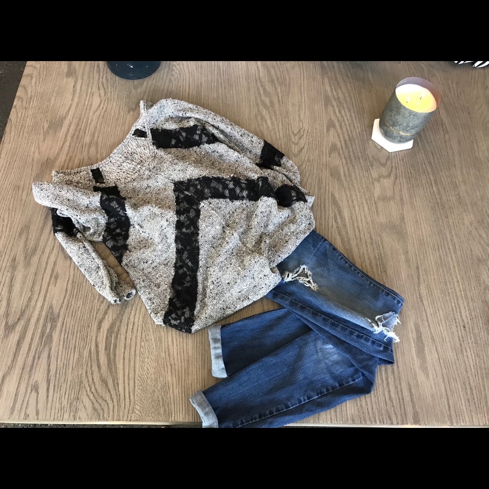 Free People scoop neck high low sweater